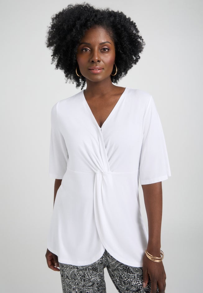 Asymmetrical Twist Neck Tunic image number 0