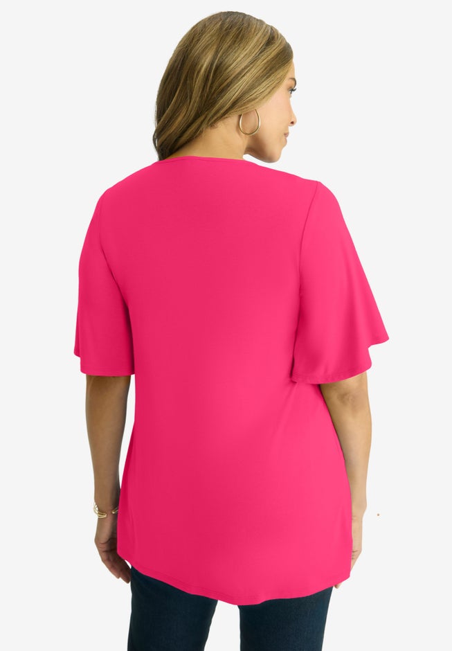 Cutout Flutter Sleeve Tunic image number 2