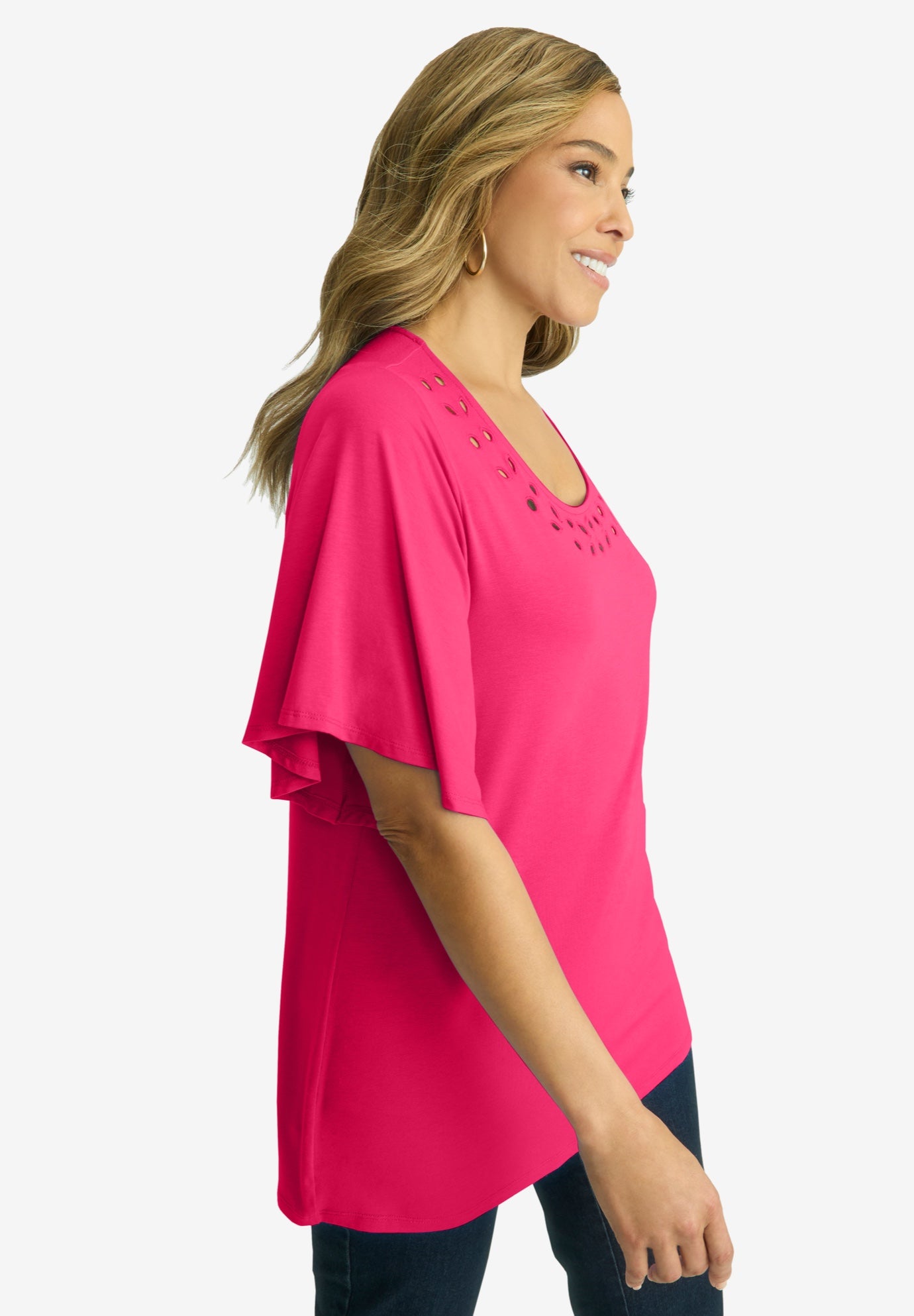 Cutout Flutter Sleeve Tunic image number 1