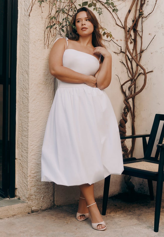 Bubble Skirt Midi Dress image number 0