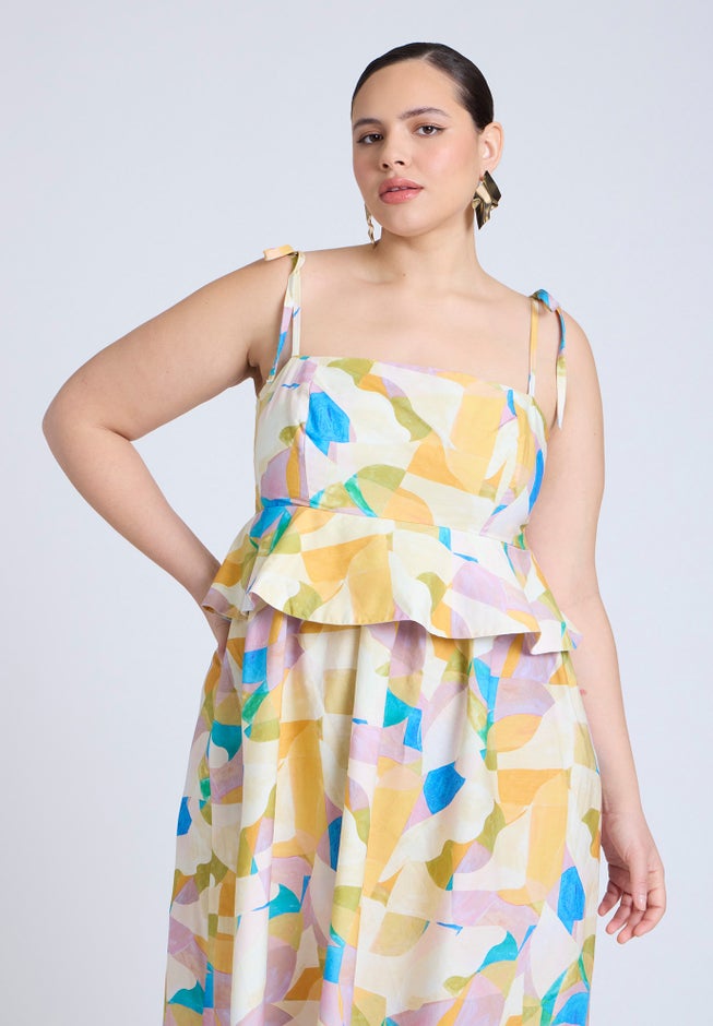 Empire Waist Poplin Maxi Dress image number 4