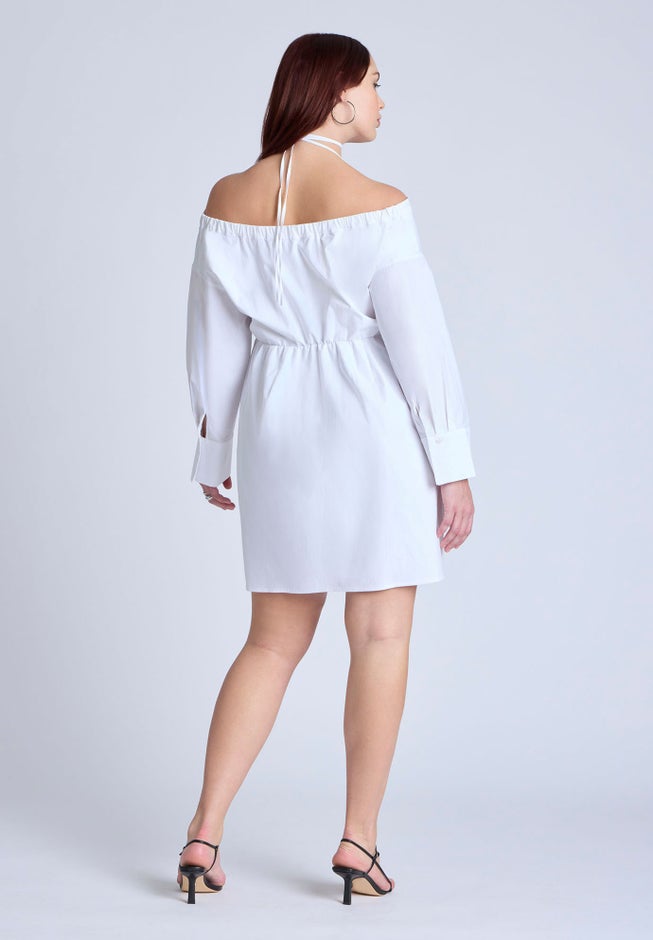 Off The Shoulder Poplin Mini Dress image number 1
