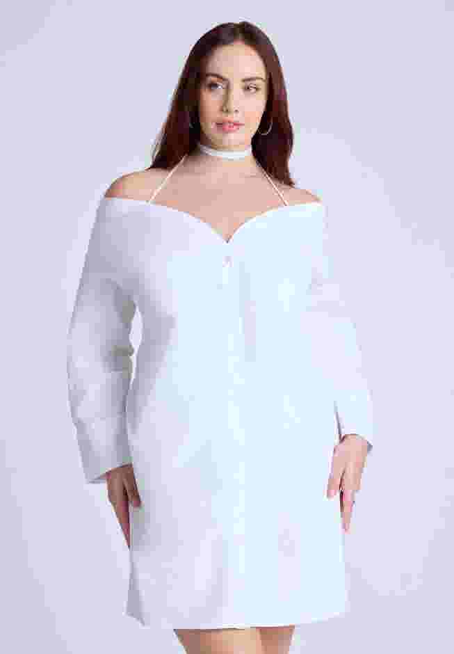  Off The Shoulder Poplin Mini Dress  image number 2