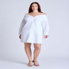  Off The Shoulder Poplin Mini Dress  image number null