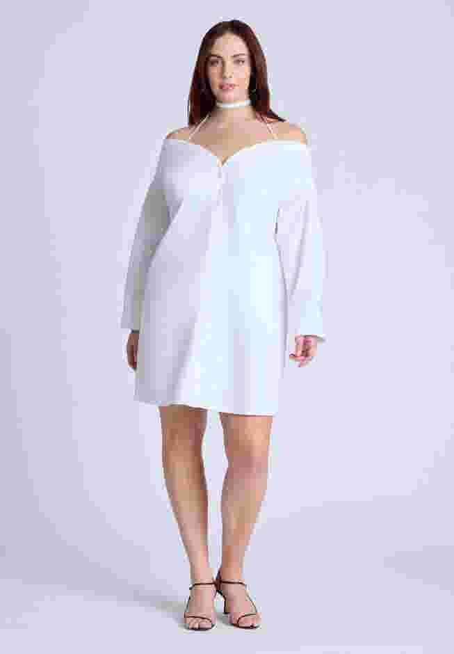  Off The Shoulder Poplin Mini Dress  image number 0