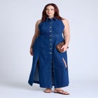  Sleeveless Denim Midi Dress  image number null