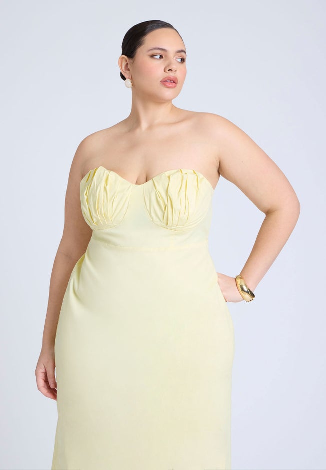 Cup Detail Poplin Column Dress image number 3