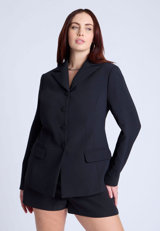 Fitted High Neckline Blazer image number null