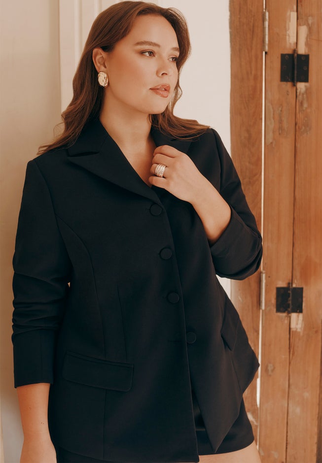 Fitted High Neckline Blazer image number null