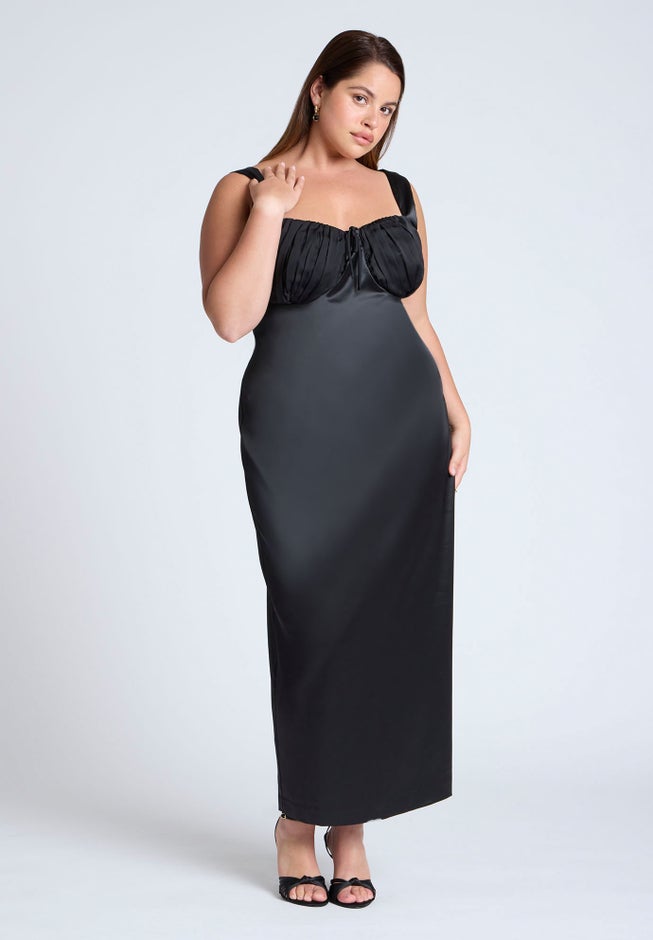 Satin Cup Detail Maxi Dress image number 0