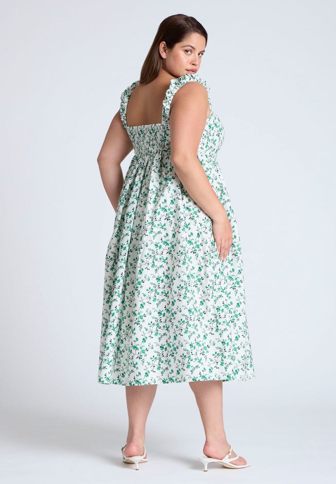 Poplin Midi Dress W Corset Details image number 1