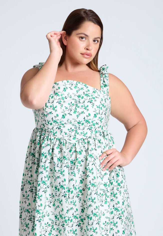 Poplin Midi Dress W Corset Details image number 2