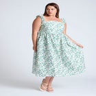 Poplin Midi Dress W Corset Details image number null