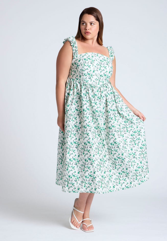 Poplin Midi Dress W Corset Details image number 0