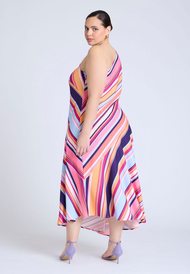 One Shoulder Multi Color Dress image number 1