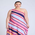  One Shoulder Multi Color Dress  image number null