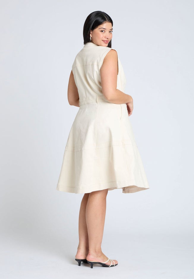 Denim Fit & Flare Dress image number 1