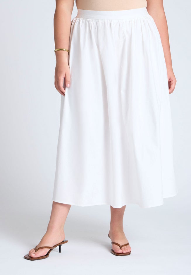 Midi Poplin Skirt image number 1