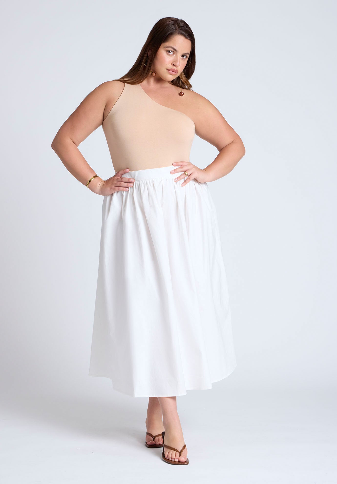 Midi Poplin Skirt image number 0