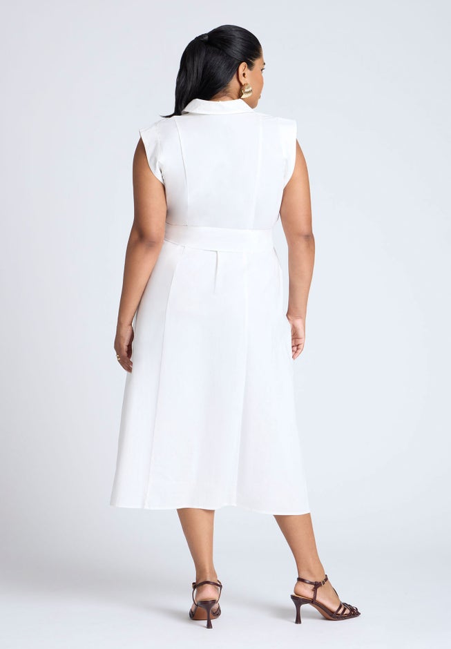 Midi Sleeveless Shirt Dress image number 1