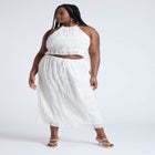 Ruched Tiered Maxi Skirt image number null