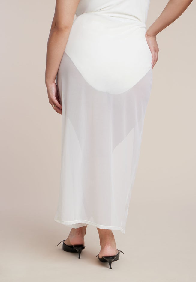 Mesh Maxi Asym Skirt Coverup image number 1