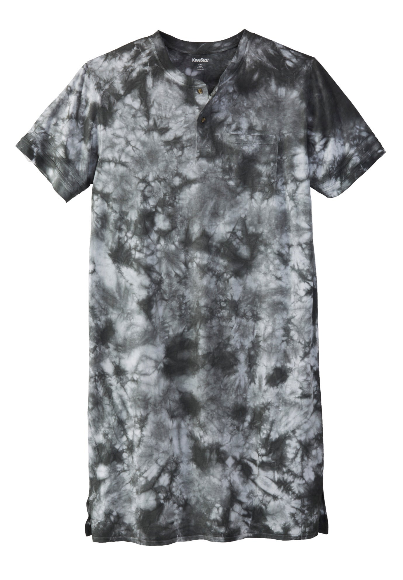 Short-Sleeve Jersey Henley Nightshirt image number 1