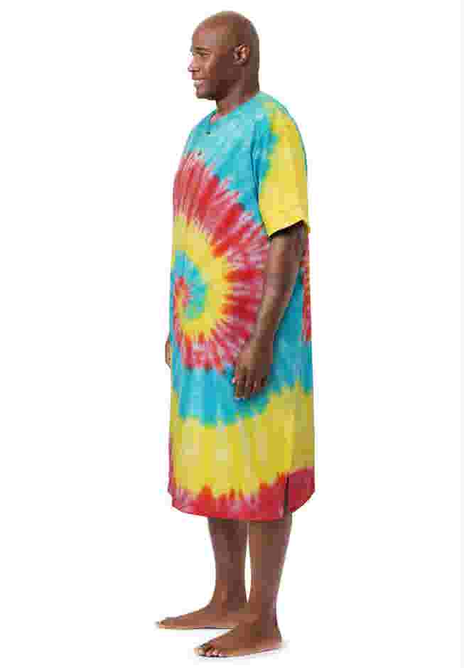 Short-Sleeve Jersey Henley Nightshirt image number 1