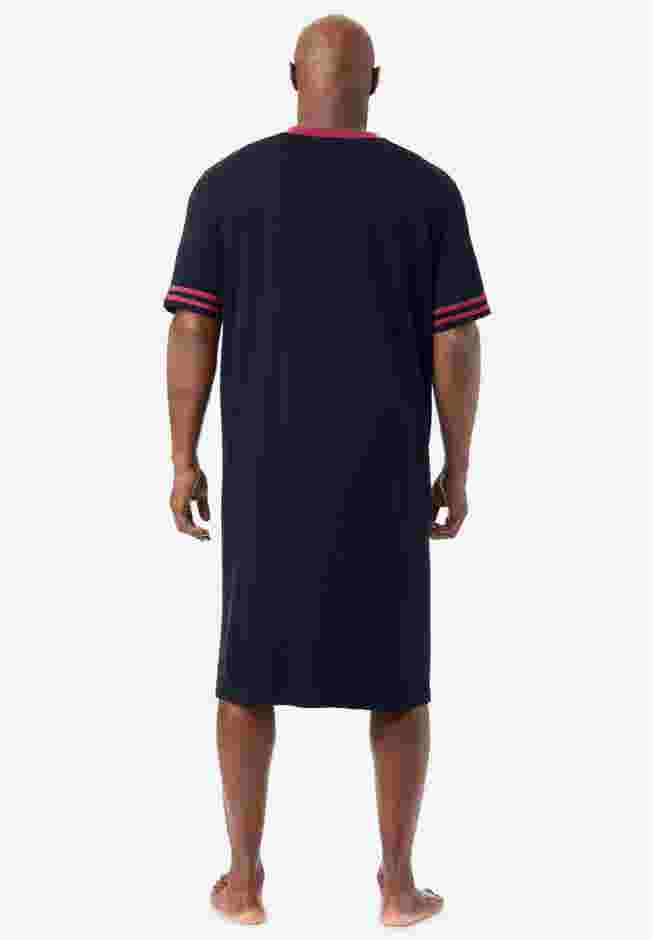 Short-Sleeve Jersey Henley Nightshirt image number 2