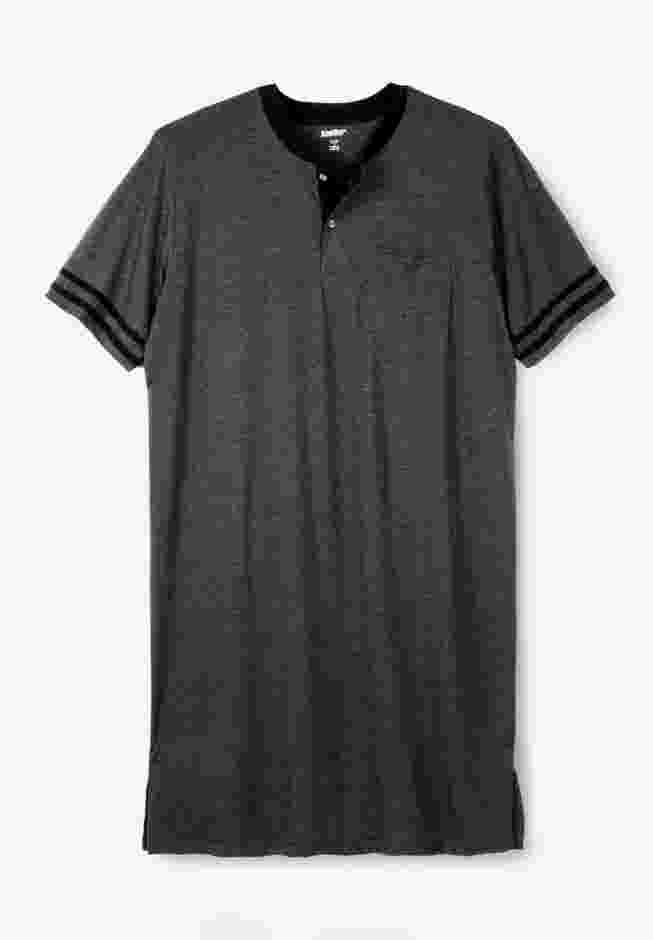 Short-Sleeve Jersey Henley Nightshirt image number 0