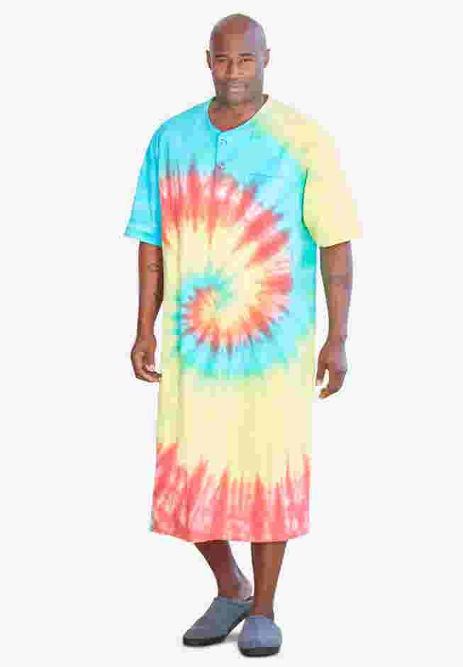 Short-Sleeve Jersey Henley Nightshirt image number 0