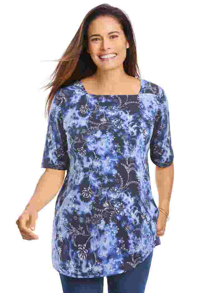 Printed Perfect Square-Neck Tee image number 0