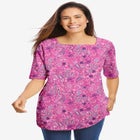 Printed Perfect Square-Neck Tee image number null