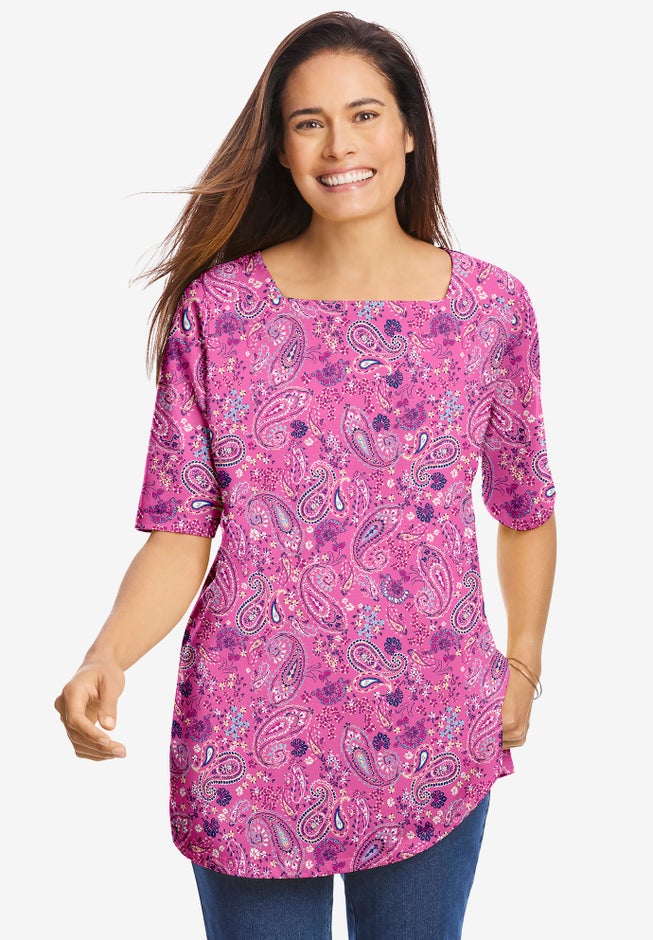 Printed Perfect Square-Neck Tee image number 0