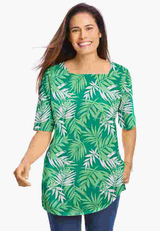 Printed Perfect Square-Neck Tee image number 0