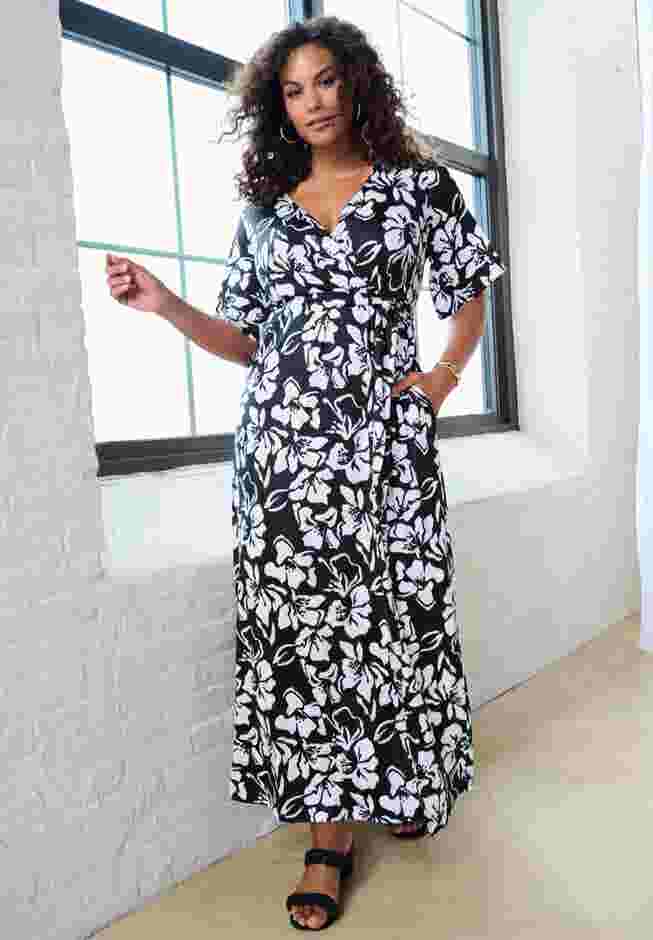 Ultrasmooth® Faux Wrap Maxi Dress image number 2