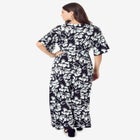 Plus Size Flutter Sleeve Wrap Maxi Dress image number null
