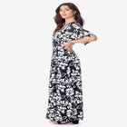 Plus Size Flutter Sleeve Wrap Maxi Dress image number null