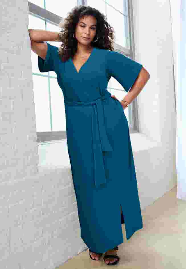 Ultrasmooth® Faux Wrap Maxi Dress image number 3