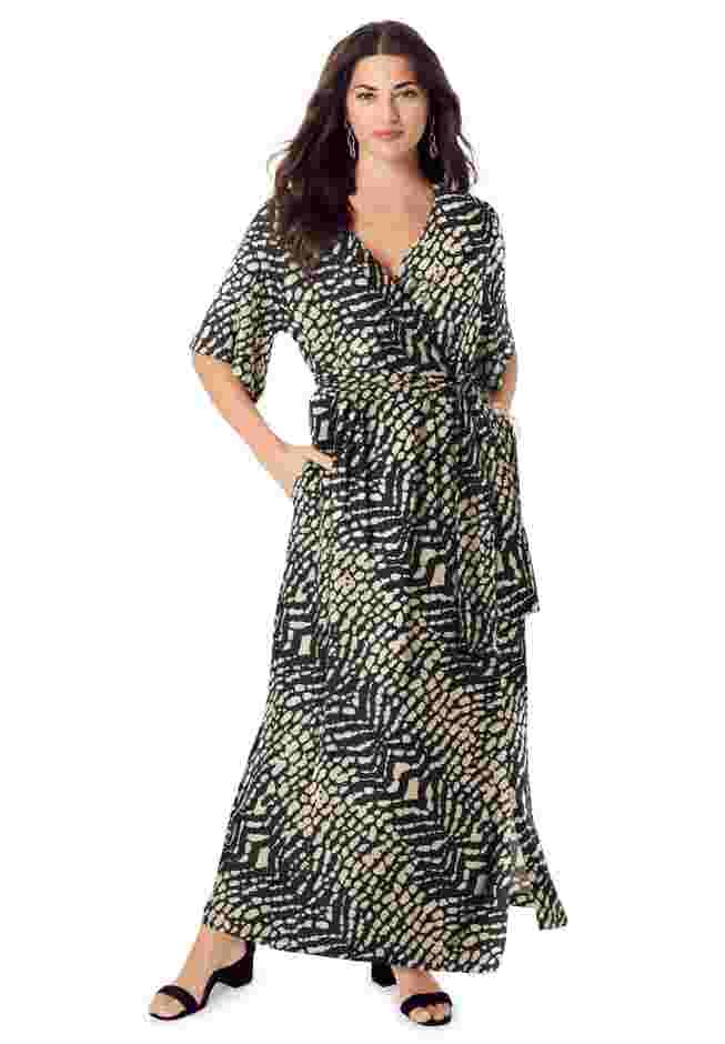 Ultrasmooth® Faux Wrap Maxi Dress image number 1