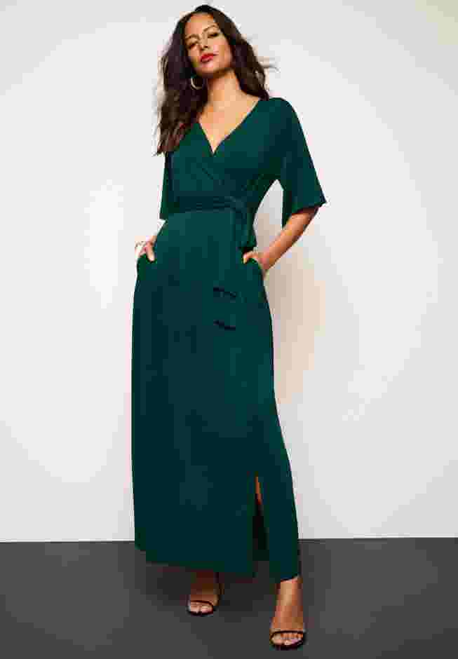 Ultrasmooth® Faux Wrap Maxi Dress image number 0