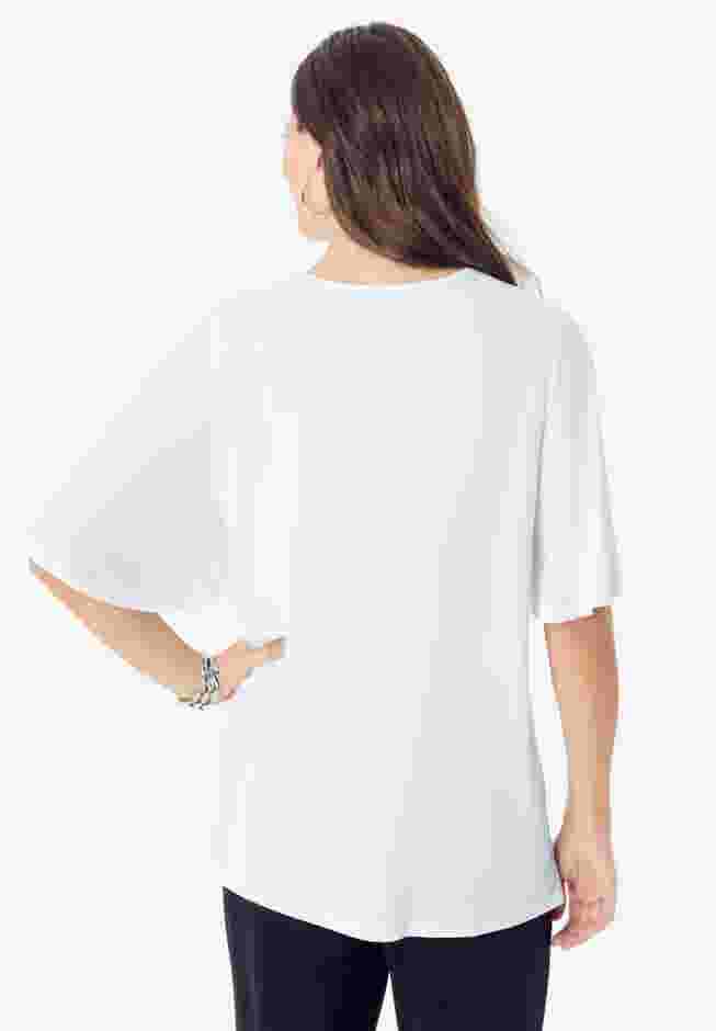 Flutter Sleeve Ultrasmooth® Fabric Tee image number 1