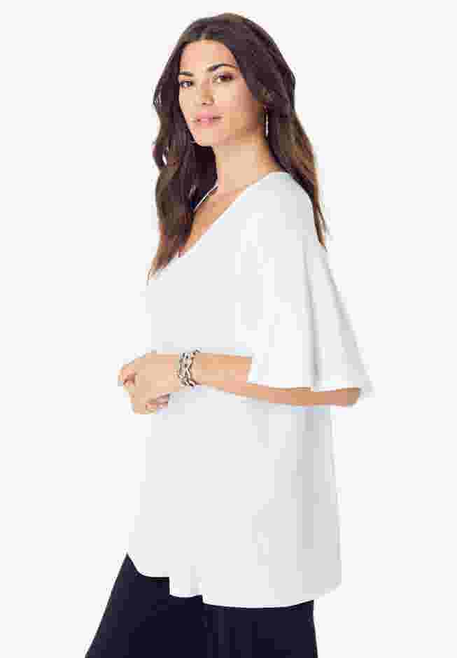 Flutter Sleeve Ultrasmooth® Fabric Tee image number 2