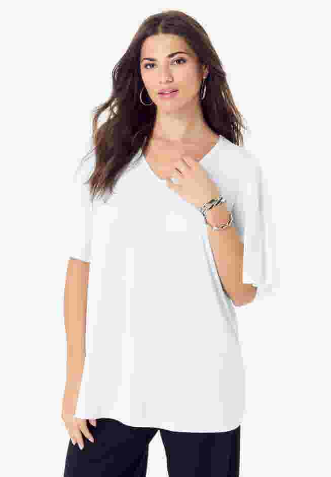 Flutter Sleeve Ultrasmooth® Fabric Tee image number 0