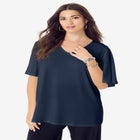 Flutter Sleeve Ultrasmooth&reg; Fabric Tee image number null