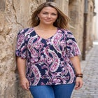 Flutter Sleeve Ultrasmooth&reg; Fabric Tee image number 1
