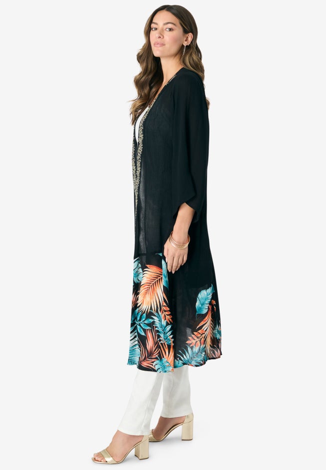 Embellished Crinkle Kaftan image number 1