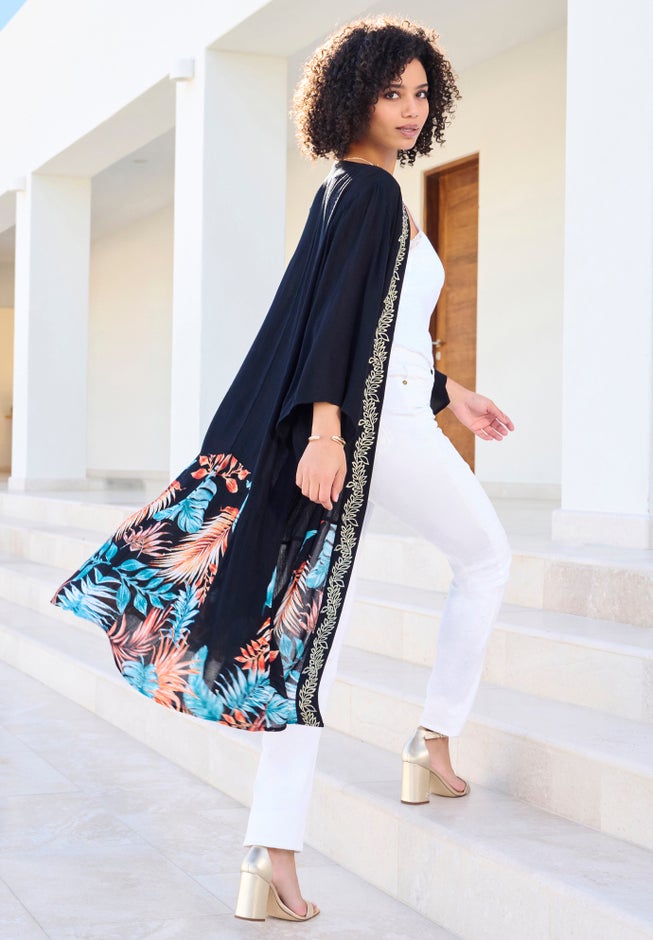 Embellished Crinkle Kaftan image number 0