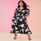 Striped Lurex Midi Dress image number 0