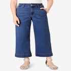 Plus Size Wide Leg Crop Jean image number null